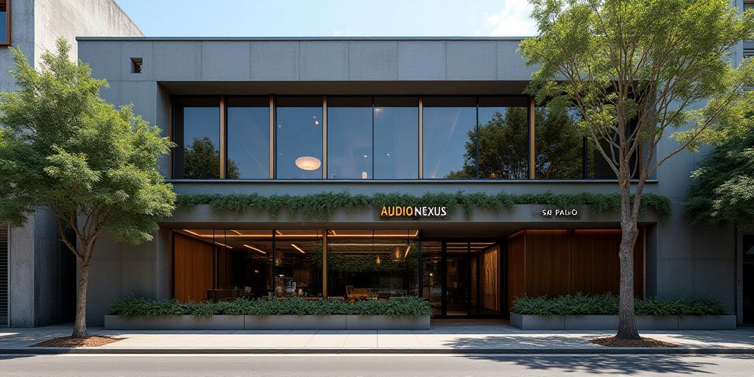 Fachada do prédio do ÁudioNexus Studios em São Paulo